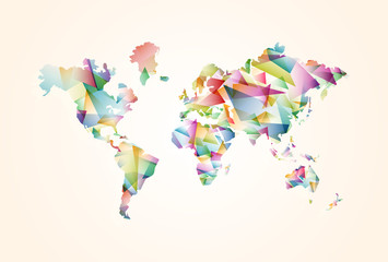 Poster - Abstract triangle world map concept illustration