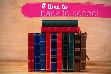 Poster - Composite image of back to school text with hashtag 