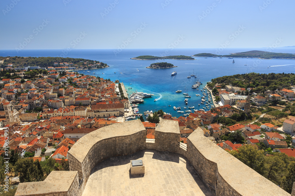 Chorwacja, punkt widokowy na wyspie Hvar - obrazy, fototapety, plakaty 