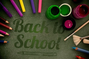 Poster - Composite image of back to school text over white background