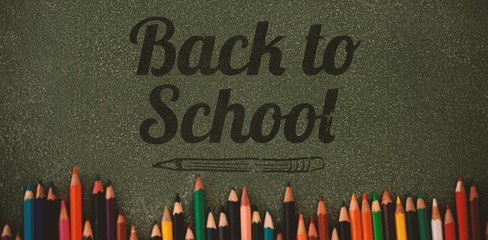 Poster - Composite image of back to school text over white background