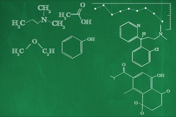 Poster - Composite image of digital image of chemical formulas