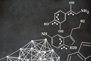 Poster - Composite image of chemical structure against white background