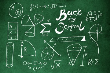 Poster - Composite image of back t o school text with geometric shapes