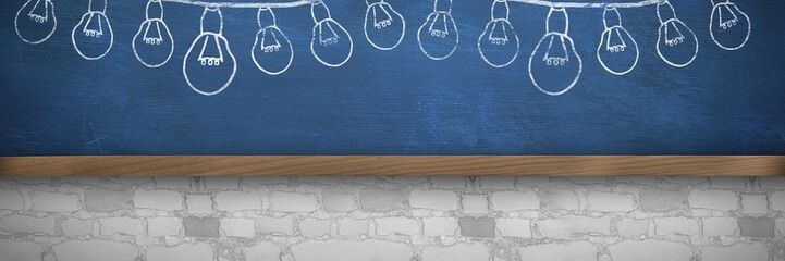 Poster - Composite image of graphic image of light bulbs arranged