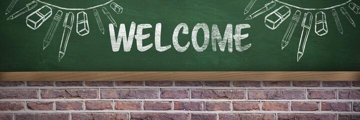 Poster - Composite image of welcome text against white background