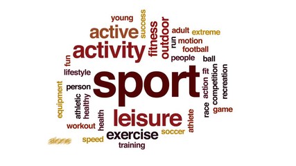 Poster - Sport animated word cloud, text design animation.