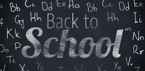 Poster - Composite image of back to school text over white background