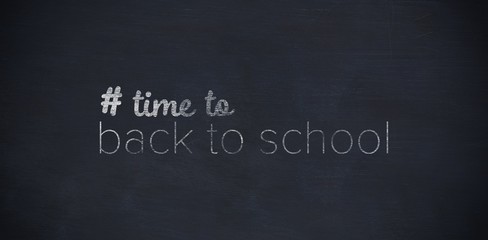 Poster - Composite image of back to school text with hashtag 