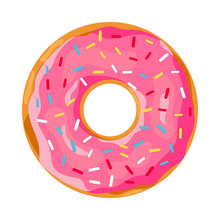 Donut With Pink Glaze.