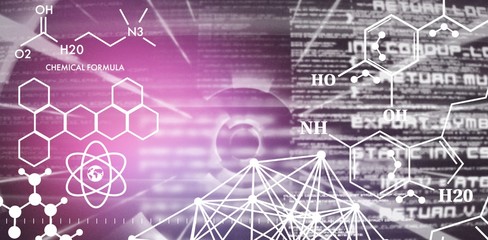 Poster - Composite image of graphic image of chemical formulas