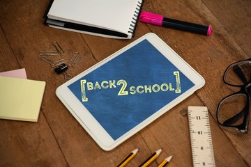 Poster - Composite image of back to school text over white background