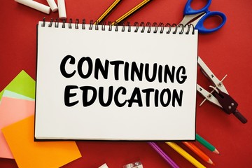 Poster - Composite image of continuing education text against white