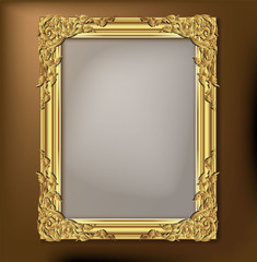 Vintage frame retro decoration corner template design.Gold photo frame with corner line floral for picture, Vector design decoration frame pattern style.frame floral border template illustration