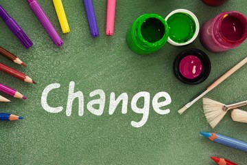 Poster - Composite image of change text on white background