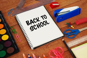 Poster - Composite image of back to school text on white background