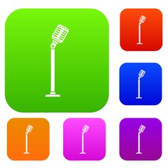 Poster - Microphone on stand set collection