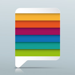 Wall Mural - colored rectangle speech bubble gray mirror 6 options
