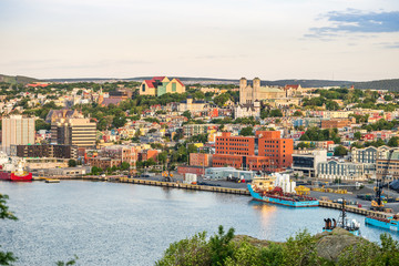 St. John's cityscape, capital city of Newfoundland and Labrador, Canada