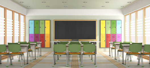 Wall Mural - Empty modern classroom