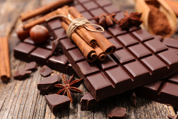 Wall Mural - chocolate bar and spices
