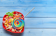 Colorful lollipop and candy sweets