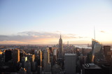 Fototapeta Miasto - New York City skyline at sunset