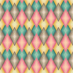 Canvas Print - Diamond Outline Pattern in Muted Colors