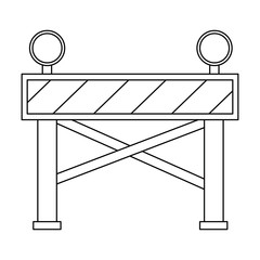 Sticker - construction fence signal icon vector illustration design