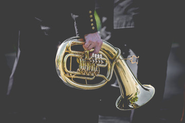 Brass Band in uniform performing