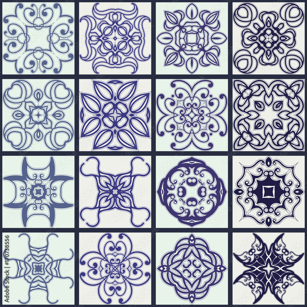 Colorful ceramic tile. Vintage turkish pattern. Template for ceramic ...