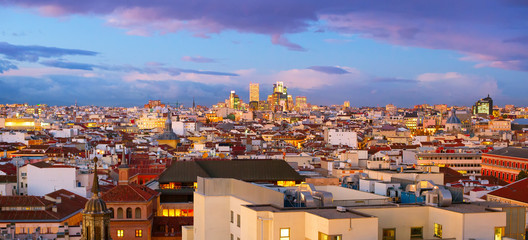 Canvas Print - Madrid panoramic view, Spain