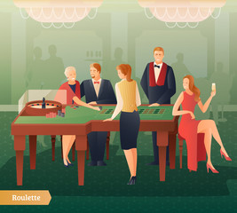 Sticker -  Casino And Roulette Illustration