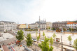 Top view on the Jaude square during the morning light in Clermont-Ferrand city in central France