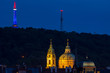 © Stanislav Duben - Church of Saint Nicholas  with lookout tower Petrin behind at evening