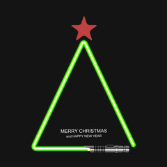 Wall Mural - vector modern concept christmas tree and light swords