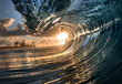 canvas print picture - sunrise wave 2