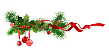 Wall Mural - winter christmas fir tree decoration