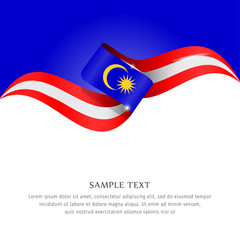 Wall Mural - Abstract background flag. Background flag ribbon for liberty, national event, celebration, brochure, slide show, and general election. Abstract color background Malaysia flag ribbon vector.