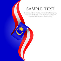 Wall Mural - Abstract background flag. Background flag ribbon for liberty, national event, celebration, brochure, slide show, and general election. Abstract color background Malaysia flag ribbon vector.