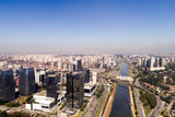 Fototapeta Paryż - Aerial View of Marginal Pinheiros in Sao Paulo, Brazil