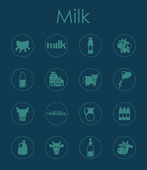 Wall Mural - Set of milk simple icons