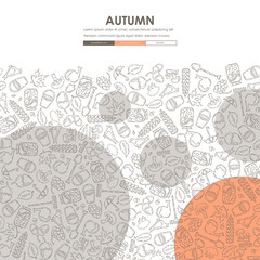 Poster - autumn Doodle Website Template Design