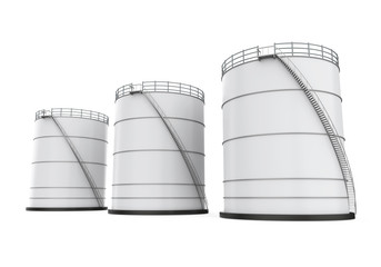 Wall Mural - White Industrial Oil Tank Isolated