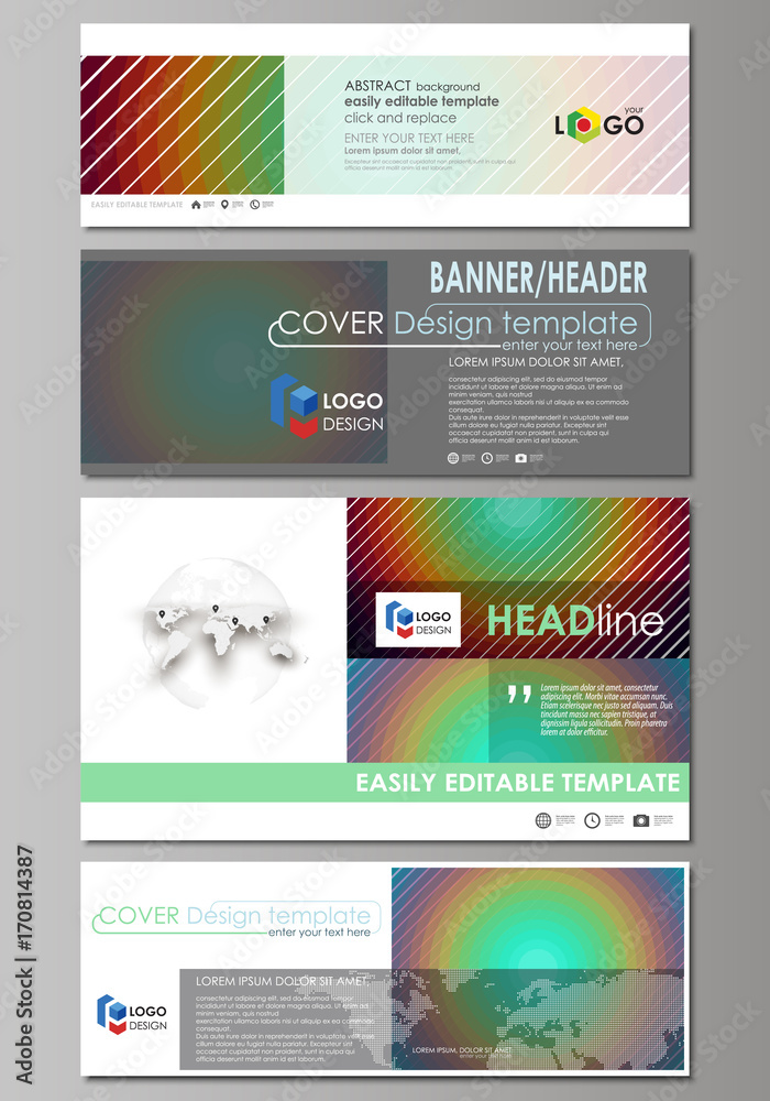 Social media and email headers set, modern banners. Business templates ...
