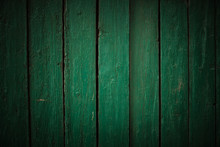 Old Green Wooden Fence Background
