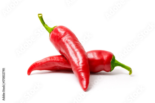 Fotografía Red hot chili pepper isolated on white background