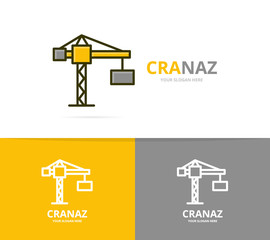 Vector of crane and construction logo design template.