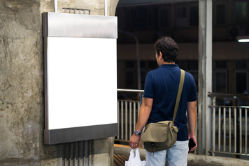 blank advertising billboard at airport