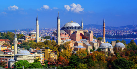 Poster - Hagia Sophia basilica in Istanbul city, Turkey